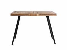 Pamenang - table de bar en métal et teck recyclé h106xl140cm - couleur - bois / métal