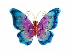Papillon déco murale 21 x 25 cm - modèle bleu