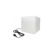 Perel - Cube lumineux pour jardin, usage intérieur et extérieur, 30 cm, câble d'alimentation, câble de 3 m, E27, IP65, blanc