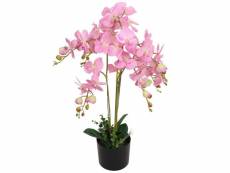 Plante artificielle avec pot orchidée 75 cm rose dec021907