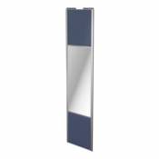 Porte de placard coulissante avec miroir bleu avec