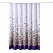 Rideau de douche en tissu imitation soie imprimé, violet, 72 x 72 pouces