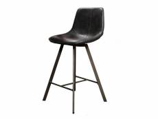 Slam - chaise de comptoir aspect cuir noir
