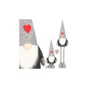 Springos - Lutin de Noël de 82 à 130 cm, un nain avec des jambes télescopiques, un gnome avec un bonnet gris