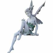 Starlight - Figurines de Jardin Elfes Assis 22cm Statue d'ange Figurines Jardin Statue de Fée Décoration de Jardin