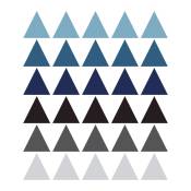 Stickers mureaux en vinyle triangles bleu et gris