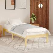 Structure de lit en bois massif simple conception 90x190 cm diverses couleurs Couleur : Brun clair