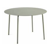 Table à manger ronde en aluminium verte 115 x 74 cm