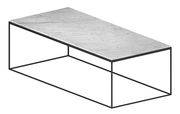 Table basse Slim Marbre / 118 x 53 x H 36 cm - Zeus blanc en métal