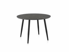 Table de repas ronde gris-métal - elenor - l 110 x l 110 x h 75 cm - neuf