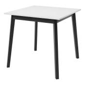 Table Edmond 109, Blanc + Noir, 77x85x85cm, Allongement,