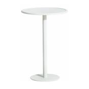Table haute ronde outdoor blanche Week end - Petite