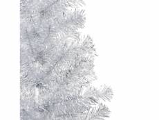 Vidaxl arbre de noël artificiel avec led et boules argenté 210 cm pet