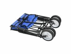 Vidaxl chariot à main pliable acier bleu 143779