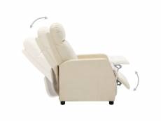 Vidaxl fauteuil inclinable blanc crème similicuir