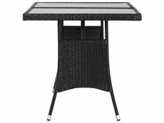 Vidaxl table de jardin noir 140x80x74 cm résine tressée 43931