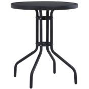 Vidaxl - Table de jardin Noir 60 cm Acier et verre