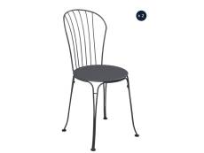 2 chaises de jardin en métal Opera+ Carbone - Fermob