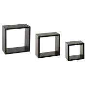 5five - 3 petites étagères murales fixy cube noir