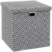 5five - boîte 31x31cm mix n modul motif noir et blanc