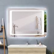 Acezanble - miroir 120 x 70 cm miroir de salle de bain anti-buée, miroir led avec éclairage, miroir mural cosmétique lumineux,interrupteur tactile