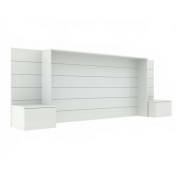 Akiten Retail - Tete de lit avec chevets Faro Blanc 160 cm - Blanc