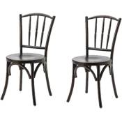 Amadeus - Lot de 2 chaises Bistrot - Dimensions : Longueur 40 cm x Largeur 40 cm x Hauteur 88 cm. - Marron
