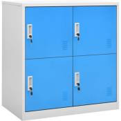 Armoire à casiers Gris clair et bleu 90x45x92,5 cm
