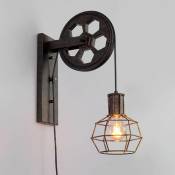 Axhup - Retro Applique Murale Interieur Industrielle E27 Lampe Poulie Eclairage pour Restaurant Cafe