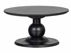 Baroc - table de salon ronde en bois de manguier noir