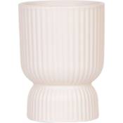 Cache-pot Diabolo - forme classique - couleurs pastel délicates - travertin-crème - adapté aux pots de 9 cm