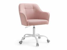 Chaise de bureau, fauteuil ergonomique, siège pivotant, réglable en hauteur, capacité de charge 110 kg, cadre en acier, tissu en coton-lin respirant,