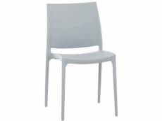 Chaise de jardin en plastique gris design simple empilable