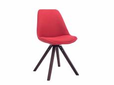 Chaise de salle à manger troyes pivotante en tissu piètement carré , rouge/bois de chêne noyer