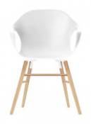 Chaise Elephant Wood / Coque plastique & pieds bois - Kristalia blanc en plastique