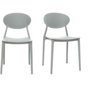 Chaises design empilables gris clair intérieur - extérieur
