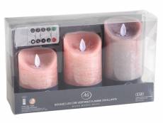 Coffret 3 bougies à led parfumées avec télécommande pamplemousse