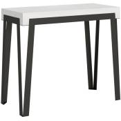 Console extensible 90x40/196 cm Rio Small Frêne Blanc structure Anthracite