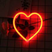 Csparkv - Red Heart Neon Sign, led Neon Light Battery Operated or usb Powered Decorations Lamp, Table and Wall Decoration Light for Girl's Room Dorm