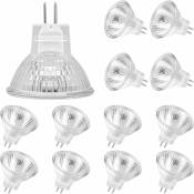 Debuns - Ampoules Halogènes MR11(Pack de 12),Lampe Halogène GU4 12V 20W, Ampoule Mr11 GU4 Dimmable Couvercle en Verre pour Plafonnier, 2 Broches