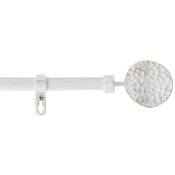 Douceur D'intérieur - Kit tringle extensible 120 à 210 cm patine Bullette blanc/or - Blanc