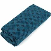 Drap housse imprimé 100% coton talisman Bonnet de 30 cm 80x200 cm - Bleu Paon
