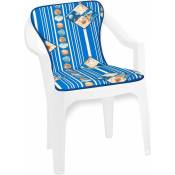 Emmevi Mv S.p.a. - Coussin de Chaise de jardin Pliant Douce Intérieur Extérieur Bar Dehor Motif coquillages - Bleu