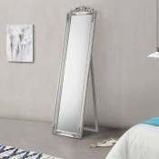 [en.casa] - Miroir sur Pied Arezzo Inclinable 160 x 40 cm Argenté