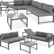 Ensemble chaises de salle à manger En aluminium Dossier réglable en 6 positions - gris