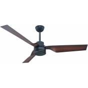 Etc-shop - Ventilateur de plafond avec télécommande pour ventilateur de salon, brun noir, mode été/hiver, minuterie 3 vitesses, 132 cm