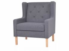 Fauteuil chaise siège lounge design club sofa salon tissu gris helloshop26 1102324