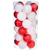 FEERIC LIGHTS & CHRISTMAS Kit de 30 boules de 60 mm - Blanc et rouge