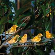 Guirlande oiseau solaire Solaire - FISHTEC - 5 oiseaux - Pinces d'attache transparentes - Guirlande Intérieur & Extérieur - Cable 2m