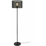 Helloshop26 - Lampadaire lampe à pied métal noir e27 153 cm